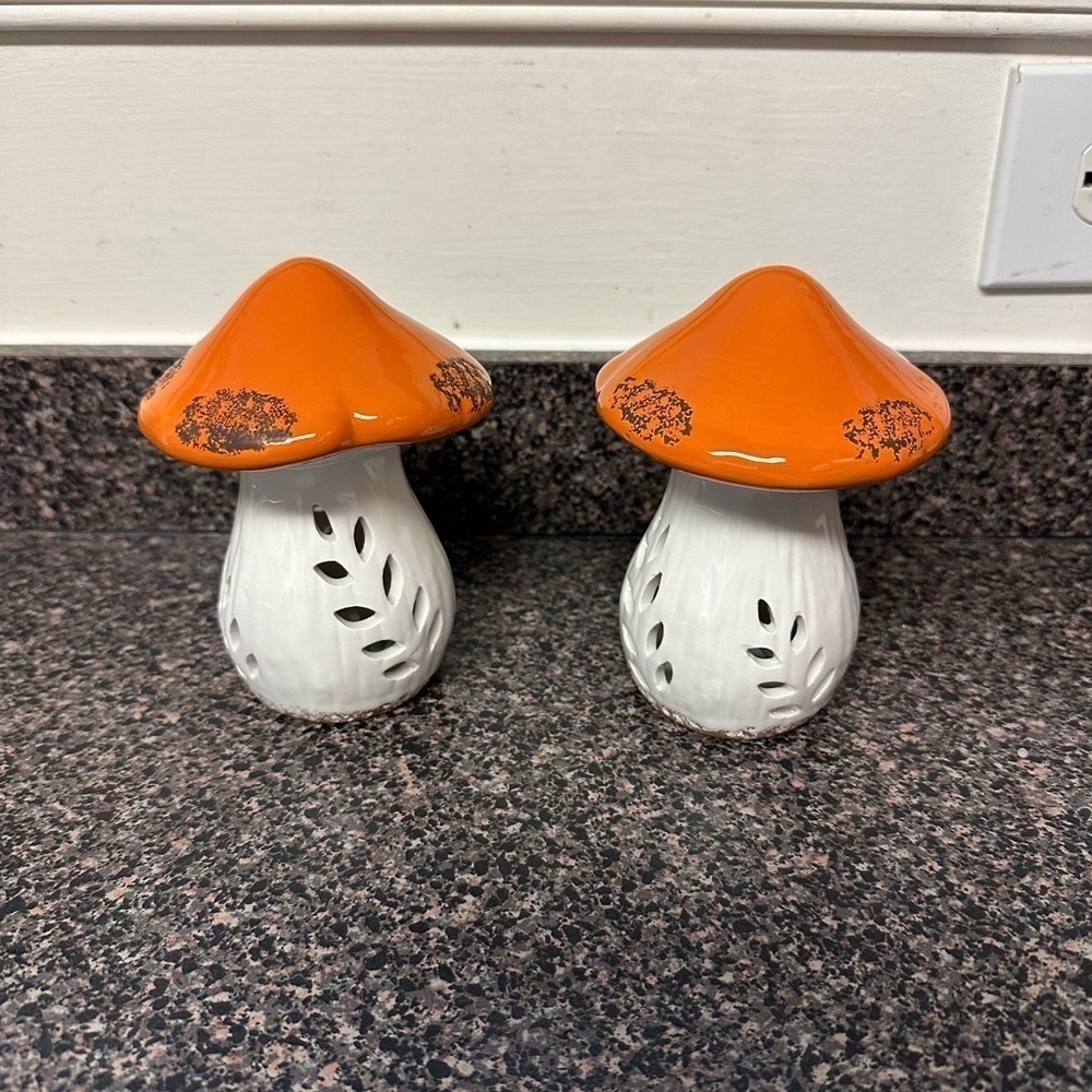 Mushroom Ceramic Light Up Decor Set of 2